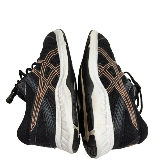 Asics Contend 6 Sneakers Women Size 9 Black Rose Gold Everyday Comfort 1012A570 - Picture 8 of 9